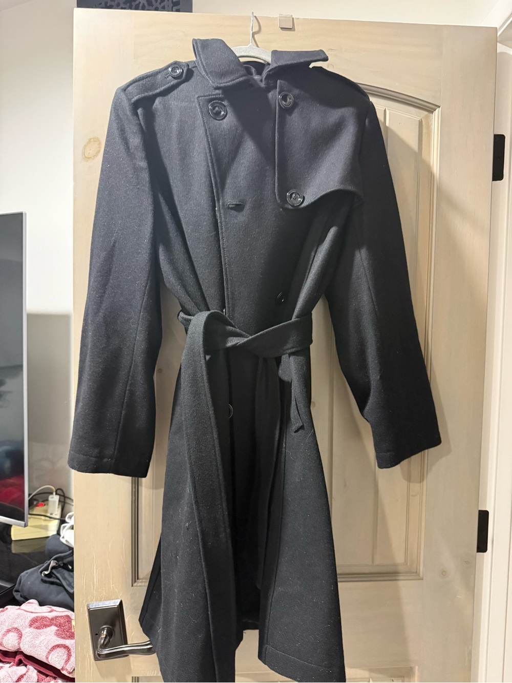 Women’s Black Trench Coat with Belt